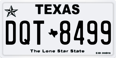TX license plate DQT8499