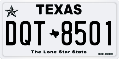 TX license plate DQT8501