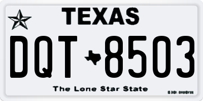 TX license plate DQT8503