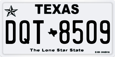 TX license plate DQT8509