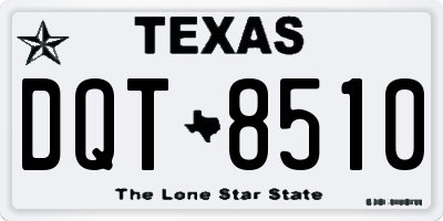 TX license plate DQT8510