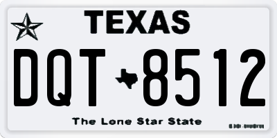 TX license plate DQT8512