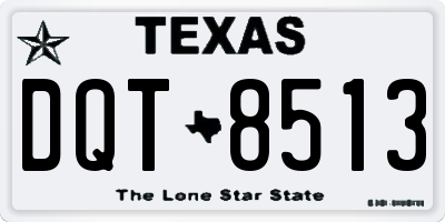 TX license plate DQT8513