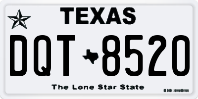 TX license plate DQT8520