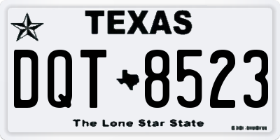 TX license plate DQT8523