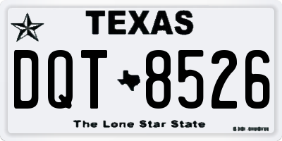 TX license plate DQT8526
