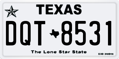 TX license plate DQT8531