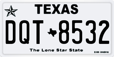 TX license plate DQT8532