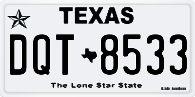 TX license plate DQT8533