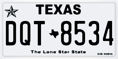 TX license plate DQT8534