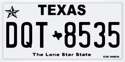 TX license plate DQT8535