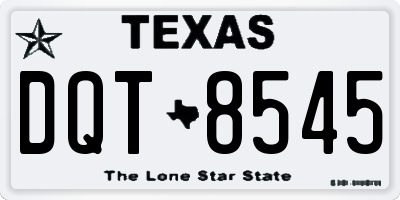 TX license plate DQT8545
