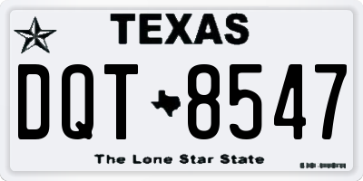 TX license plate DQT8547