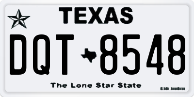 TX license plate DQT8548
