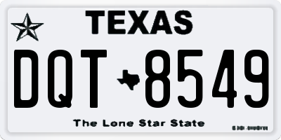 TX license plate DQT8549