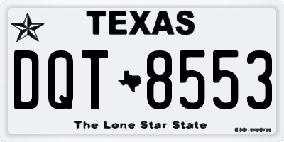 TX license plate DQT8553