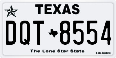 TX license plate DQT8554