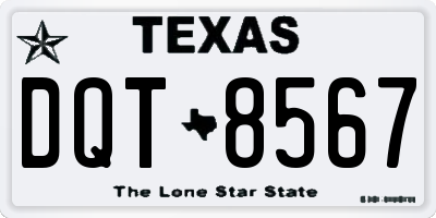 TX license plate DQT8567
