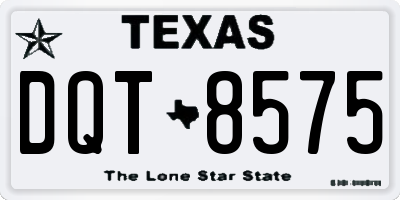 TX license plate DQT8575