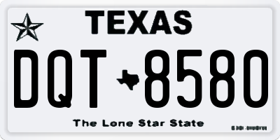 TX license plate DQT8580