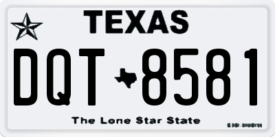 TX license plate DQT8581
