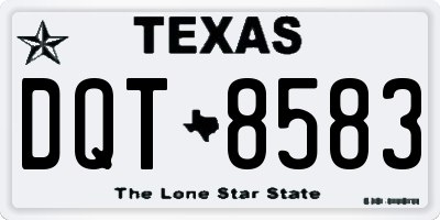 TX license plate DQT8583