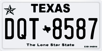 TX license plate DQT8587