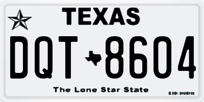 TX license plate DQT8604