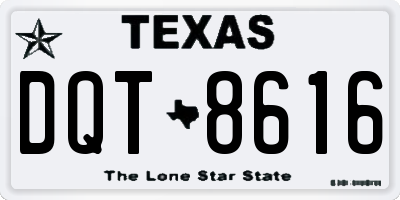 TX license plate DQT8616