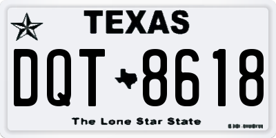 TX license plate DQT8618