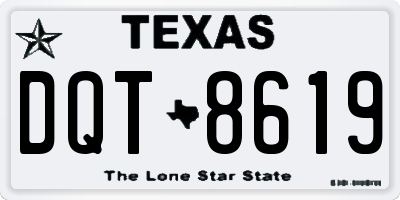 TX license plate DQT8619