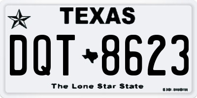 TX license plate DQT8623