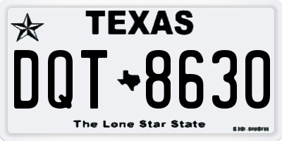 TX license plate DQT8630