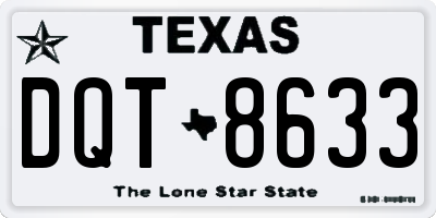 TX license plate DQT8633