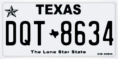 TX license plate DQT8634