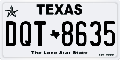 TX license plate DQT8635