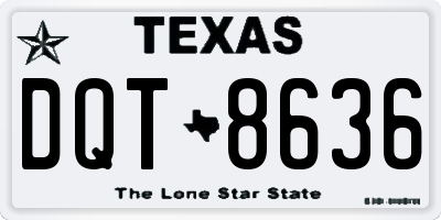 TX license plate DQT8636