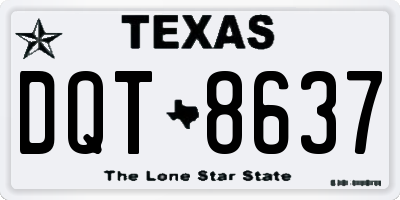 TX license plate DQT8637
