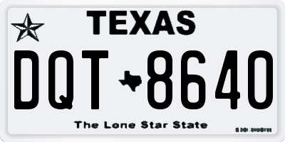 TX license plate DQT8640