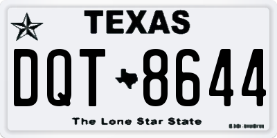 TX license plate DQT8644