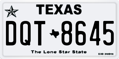 TX license plate DQT8645