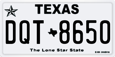 TX license plate DQT8650