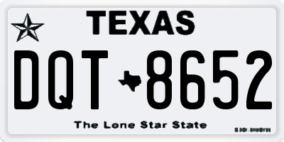 TX license plate DQT8652