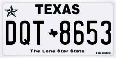 TX license plate DQT8653