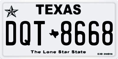 TX license plate DQT8668