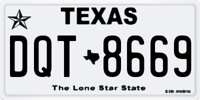 TX license plate DQT8669
