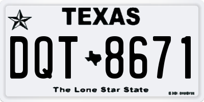 TX license plate DQT8671