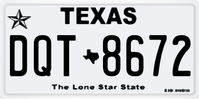 TX license plate DQT8672