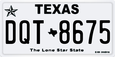 TX license plate DQT8675