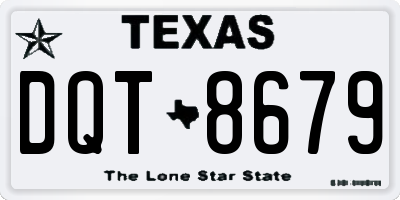 TX license plate DQT8679